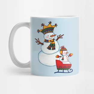 Snowman and Snowchild Mug